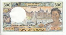 Tahiti   500 Franc     kassenfrisch