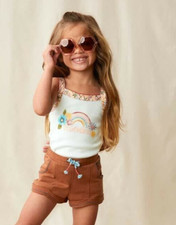 MATILDA JANE Enchanted Garden Frances French Terry Drawstring Shorts Size 6 NWT