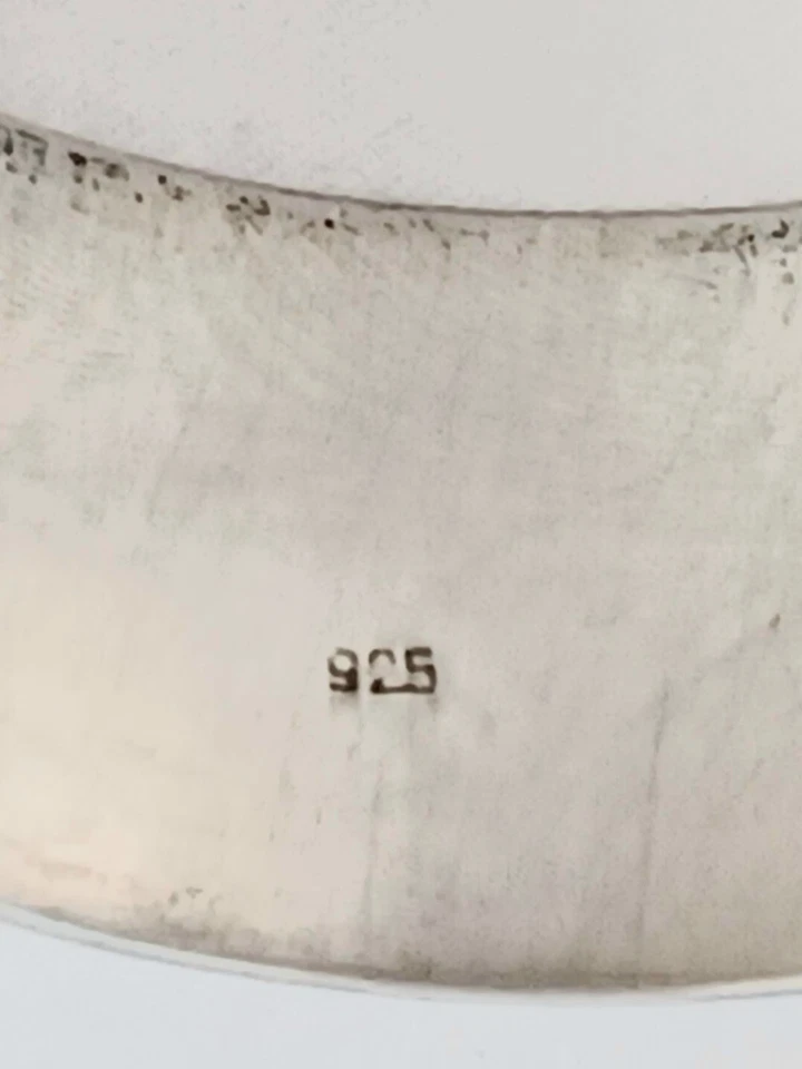 Beautiful Sterling Hinged Bangle Bracelet- 1 1/8" wide - Image 3 of 3