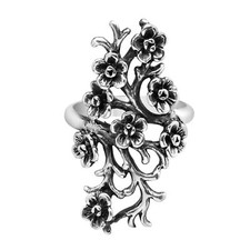 Magnificent Bouquet of Daisies Floral Sterling Silver Ring-9