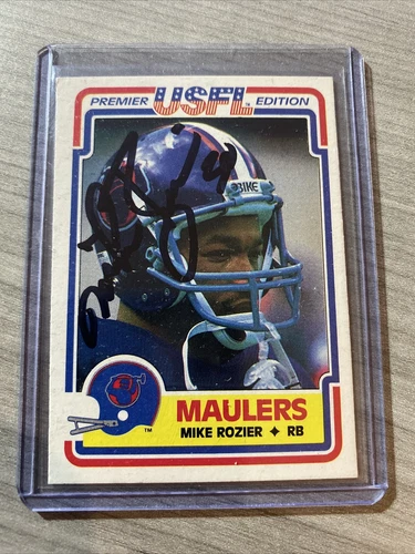 MIKE ROZIER 1984 TOPPS USFL ROOKIE SIGNED AUTOGRAPHED CARD #109 MAULERS RC Auto