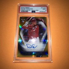 POP 1 David Fletcher Auto Rookie Topps Finest GOLD Refractor #’d /50 RC PSA 9