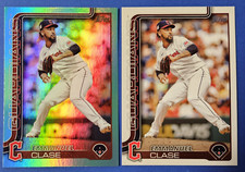 2 Card Lot 2025 Topps Series 1 Aqua Rainbow Foil #326 Emmanuel Clase +Base