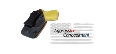 Aggressive Concealment IWB kydex holster Black left hand draw Many models