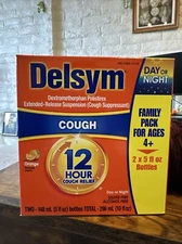 Delsym 12 Hour Cough Relief 2 x 5 fl oz Bottles Orange Flavor EXP 03/2027