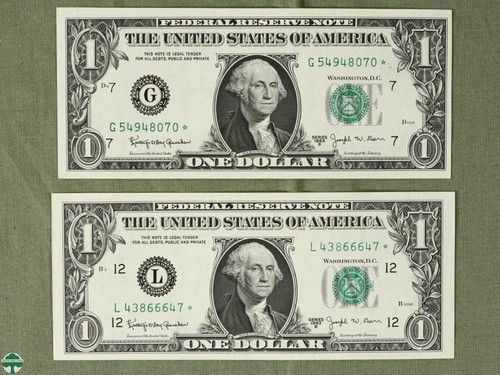 Set of 4 - Series of 1963 B $1 STAR & Barr Note - B, E, G, L Crisp Uncirculated - Picture 5 of 6