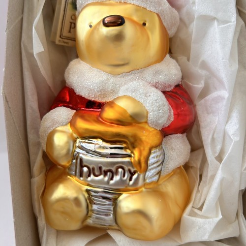 Winnie The Pooh Bear Blown Glass 1997 Holiday Christmas Germany Disney Ornament - Picture 6 of 14