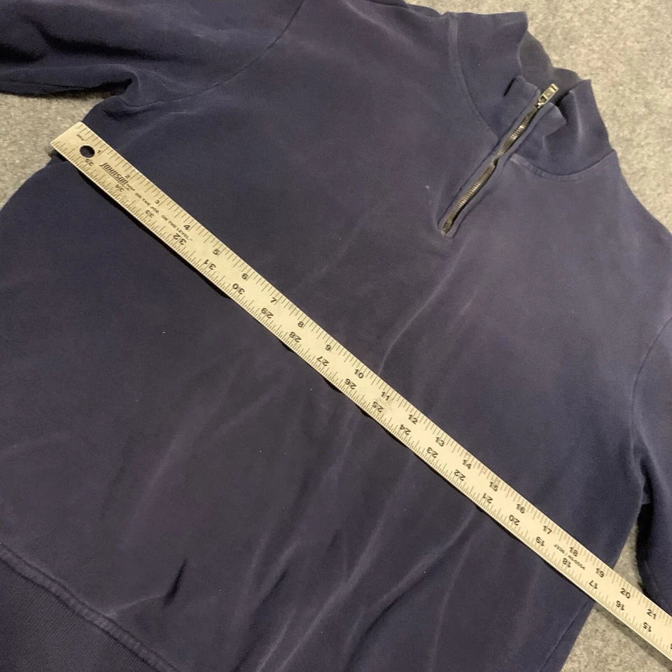 Ralph Lauren Sweater Men Medium Navy Blue Purple Label Made in Italy Quarter Zip - Image 3 of 4