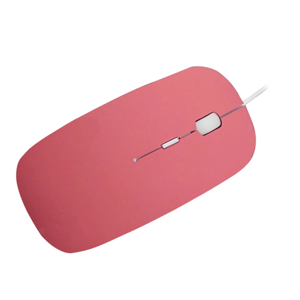   Thin Slim USB Optical Wired Mouse for PC Laptop Windows Apple - Pink - Image 4 of 4