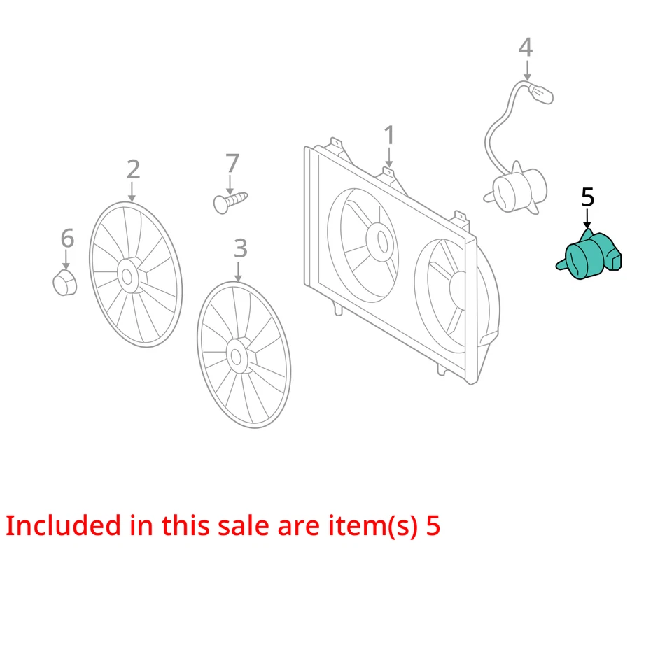 Compatível com 2009 - 2016 TOYOTA VENZA 2.7L motor de refrigeração ventilador conjunto 16363-0H010 fabricante de equipamento original - Imagem 4 de 4