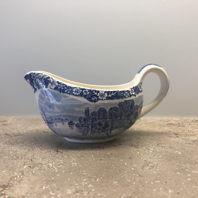 Sahnekännchen,ThamesRiverScenes,Palissy Pottery,Rotherhithe,blau,140ml