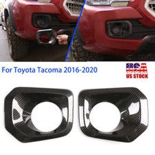For Toyot Tacoma 2016-22 Carbon Fiber Front Fog Light Lamp Cover Trim 2PCS/Set
