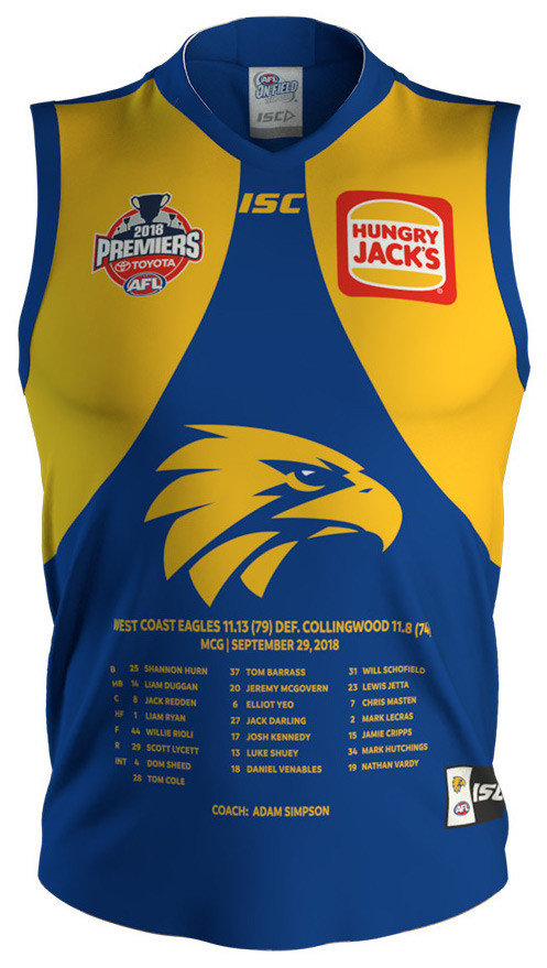 kidd sports west coast eagles jersey 2020