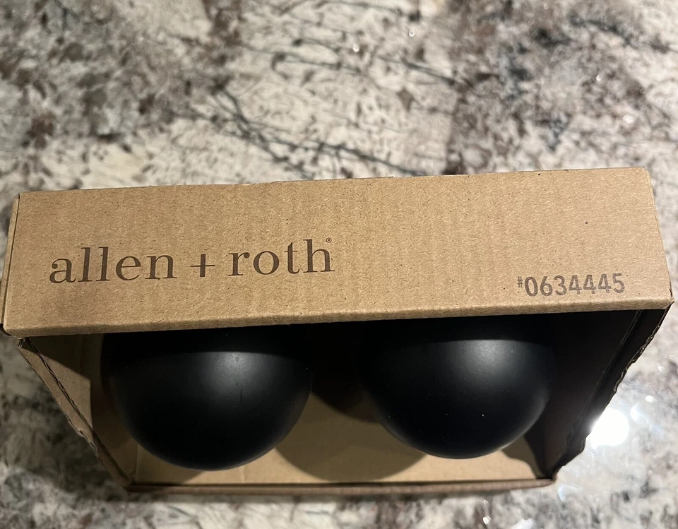 Par de remates Allen & Roth acabado negro mate encontrados #0634445 algo de desgaste Foto 4 de 4