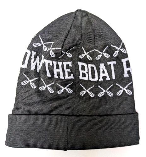 UNRL Row The Boat Beanie Stocking Cap Adult Unisex Black White Lined Hat - Picture 5 of 6