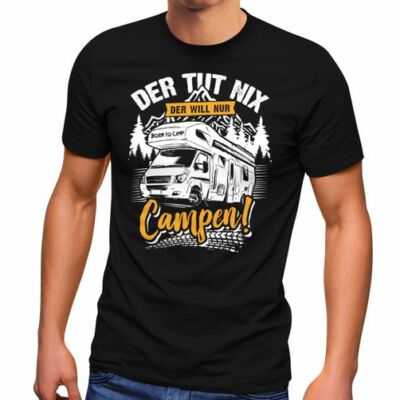 Herren T-Shirt Camping Der tut nix der will nur campen Geschenk für