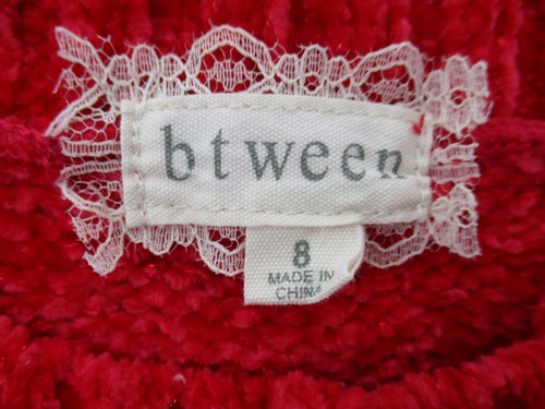 Btween Girls Sweater Red Cat Christmas Size 8 Holiday Christmas Pullover Knit - Picture 3 of 17