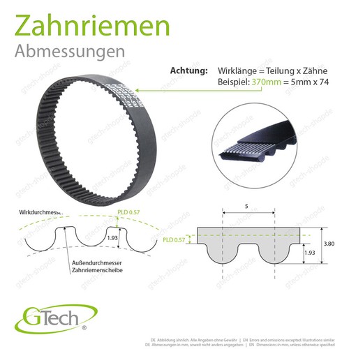 Zahnriemen geschlossen Antriebsriemen closed belt 2GT GT2 HTD 3M 5M bis 9mm - Bild 4 von 12