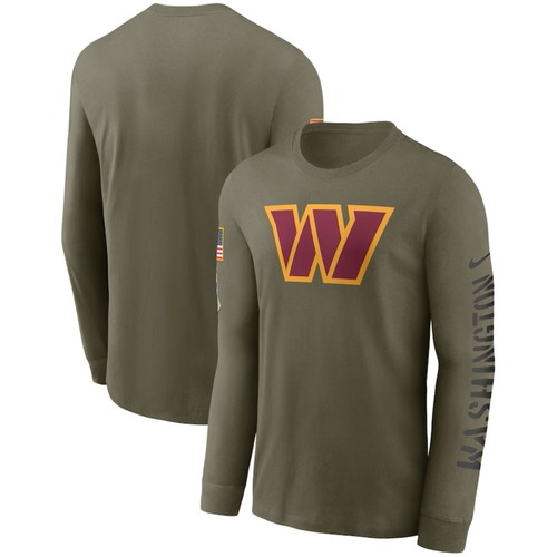 Washington Commanders NFL Olive Salute To Service L.S. T-Shirt/Nike 2XL-XXL/NWT!