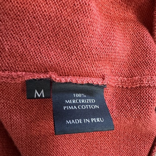 ALPACA 111 Sweater Pima Cotton Rust Red Made In Peru Size Medium M Comfort - Picture 8 of 8