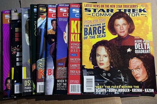 LOT OF 9 STAR TREK COMMUNICATOR MAGAZINES TROI SPOCK PICARD DATA WORF JANEWAY