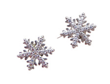 925 Sterling Silver White Cubic Zirconia Snowflake Stud Earrings EG1425
