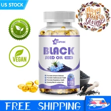 Black Seed Oil Capsules - 100% Pure Organic COLD PRESSED Cumin Nigella Sativa