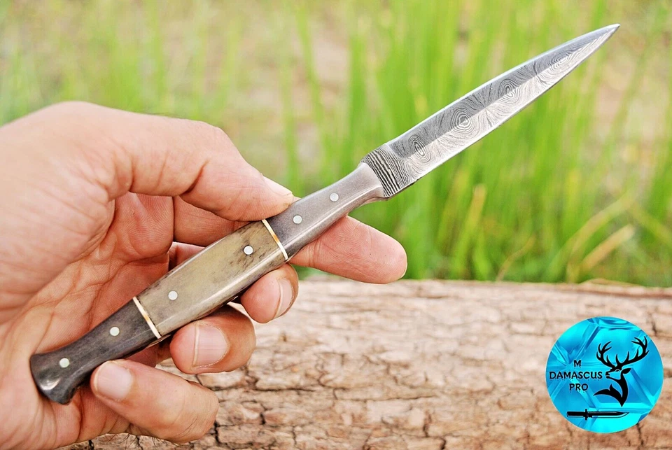 Custom HandMade Hunting Boot Knife Hand Forged Damascus Steel Blade 1384 - Image 4 of 4