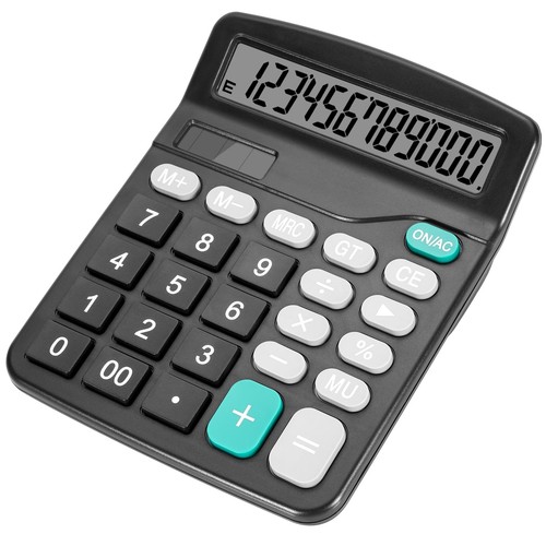 Desktop Calculator with Big Buttons Dual Power Source Solar and Battery Large...