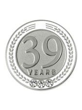 PinMart's 39 Years of Service Award Employee Recognition Gift Lapel Pin - White
