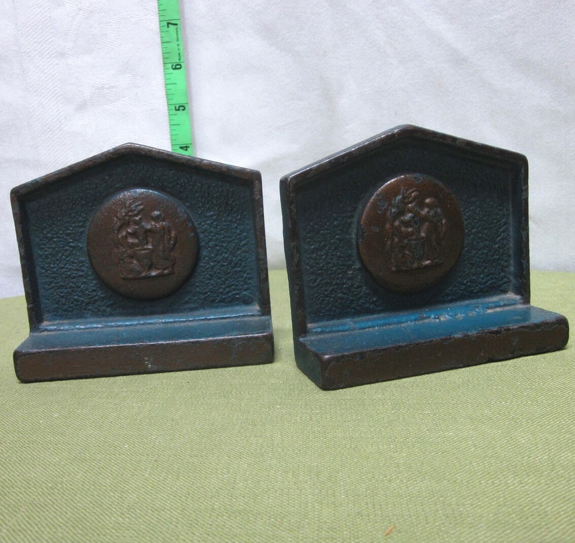 GREEK MYTHOLOGY metal bookends Circe vtg knife Druidic sorceress trust