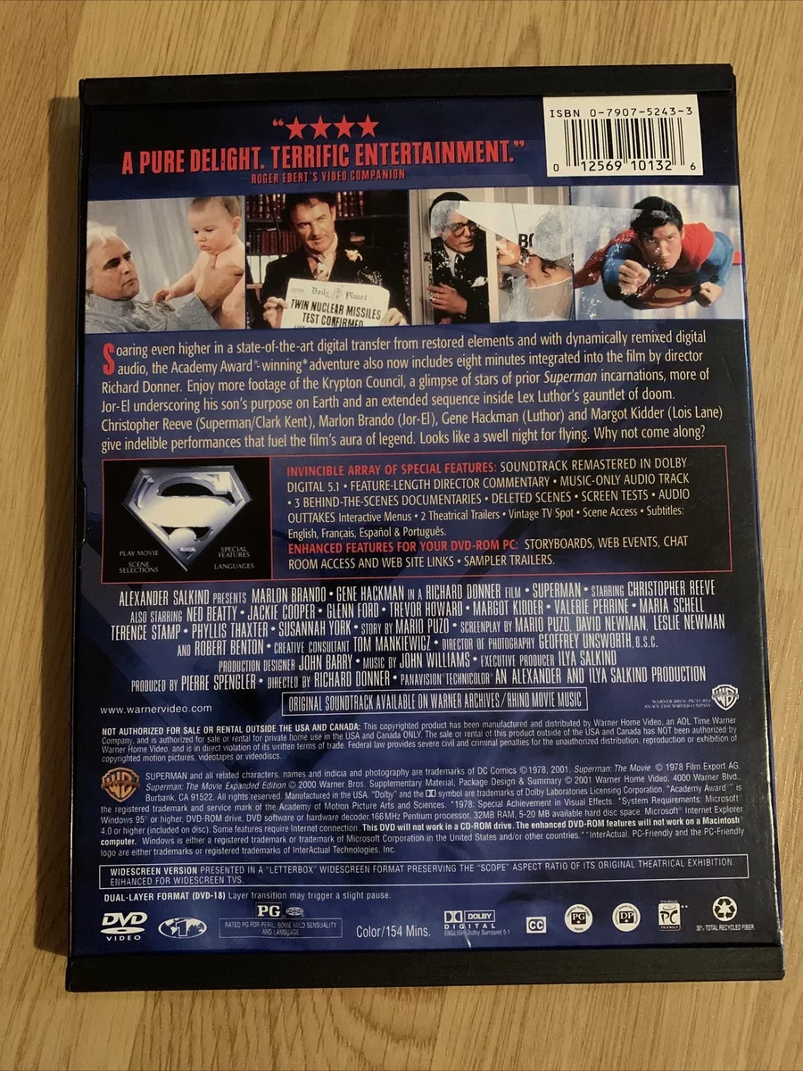 Superman: The Movie (DVD, 2001, Widescreen) Brand New Sealed Christopher  Reeve 12569101326