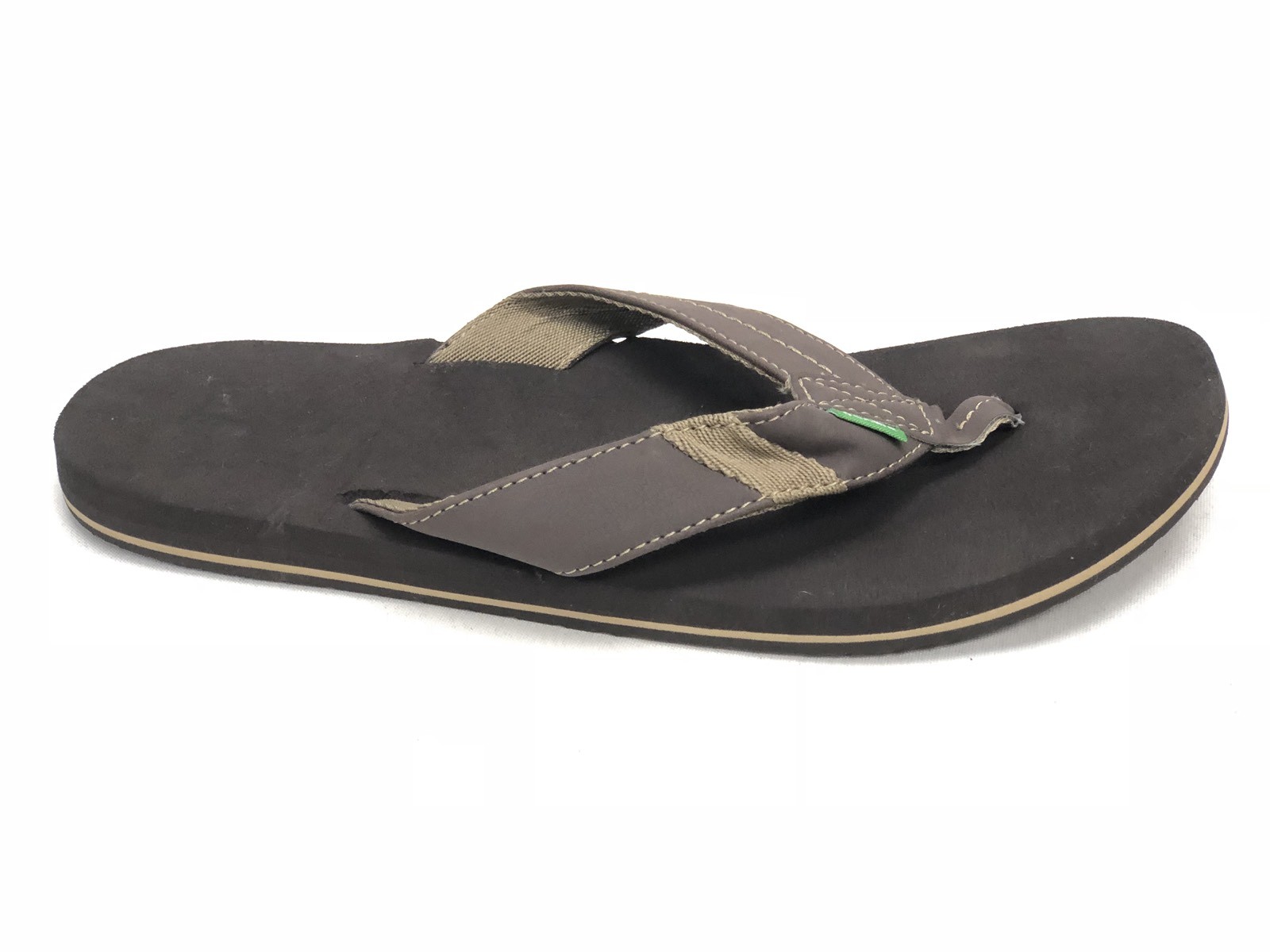 Sanuk Men's Jet Stream Flip Flop Brown SSMS10544 Slip On Yog