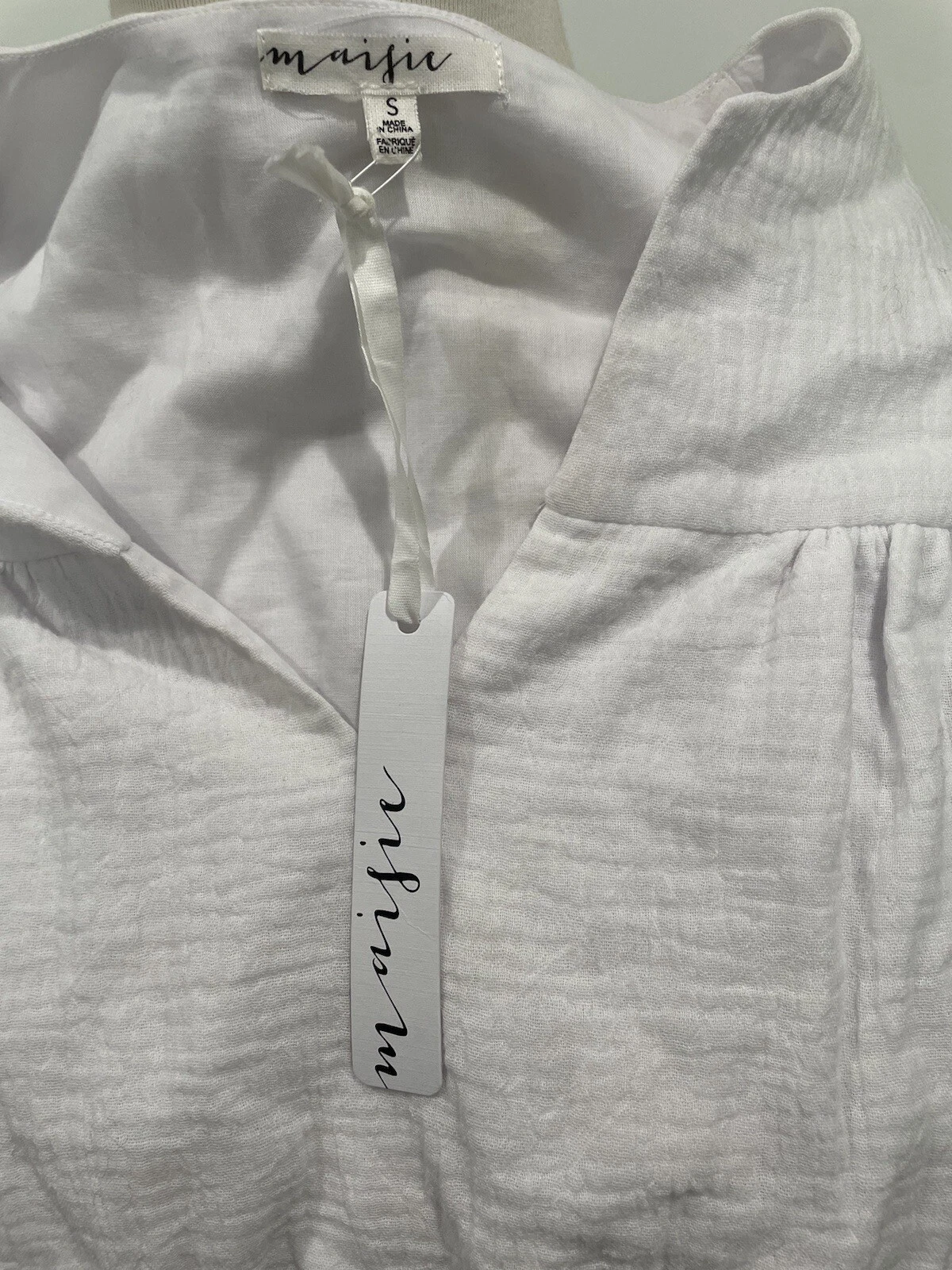 VETEMENTS Mini abito Amanda Uprichard Maisie Cottagecore bianco scollo a V manica a sbuffo nuovo con etichette S