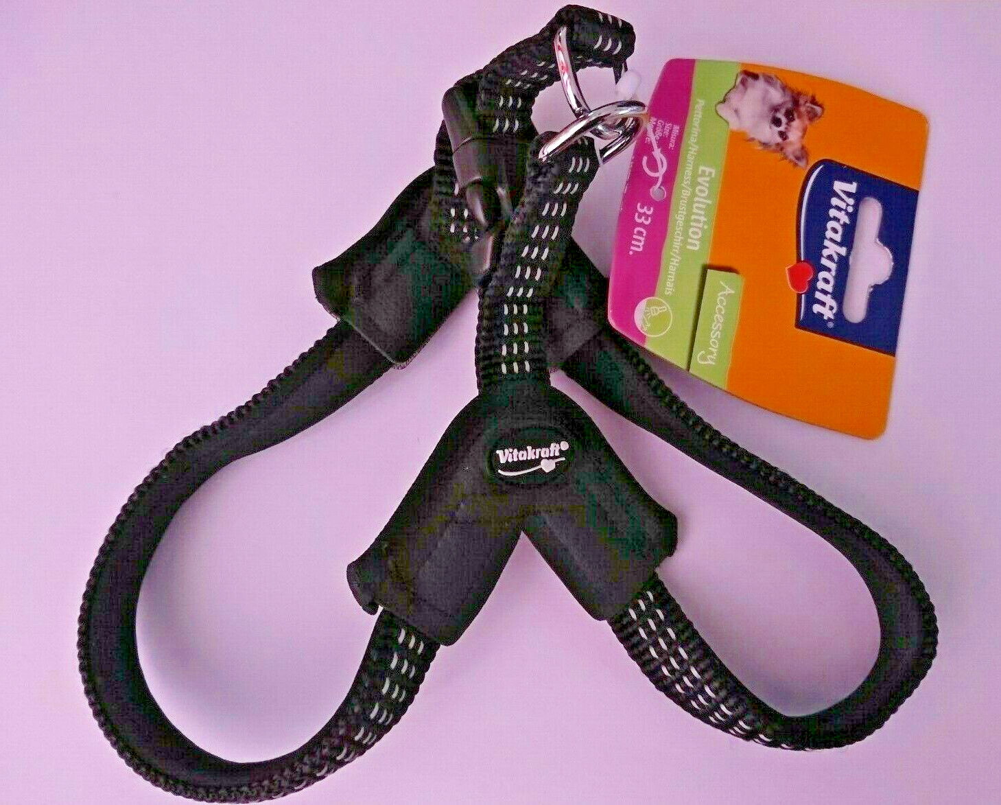 Vitakraft Evolution: La Pettorina 33cm Nero che Abbraccia il tuo Pet