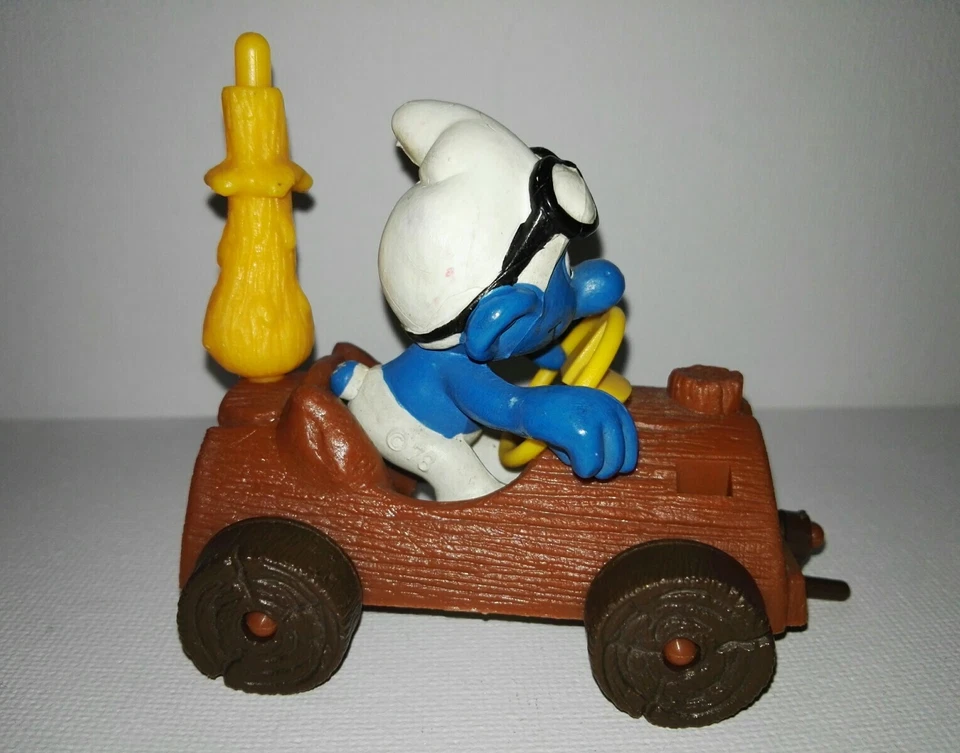 40232 Log Car Smurf/Pitufo en coche PVC , Schleich 1983 - Imagen 3 de 4