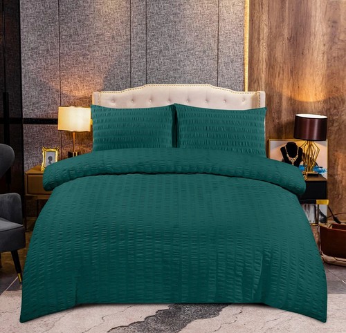 Seersucker Duvet Set Quilt Cover Luxury Weave Extra Thread-Count Best Quality - Picture 26 of 31