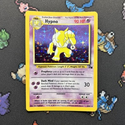 Hypno 8/62 NM -Vintage Holo Rare Pokemon Card- Fossil (3z)