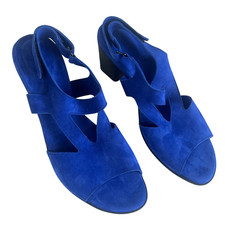 ARCHE France Soley Cobalt Blue Suede Cutout Sandals 41 US 10 NWOT Dust Bag 385