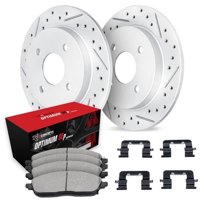 For Ford EcoSport 18-21 Drilled & Slotted Rear Brake Kit w Optimum Pads
