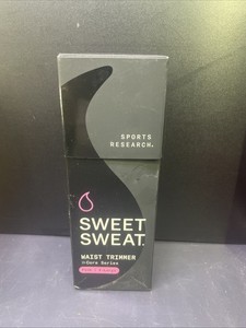 Sweet Sweat Waist Trimmer - Black/Pink XL Premium Waist Trainer Sauna Belt