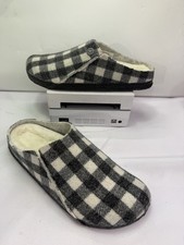 BIRKENSTOCK Zermatt Rivet PLAID BLACK & WHITE Shearling slipper Size 10 US 41 EU