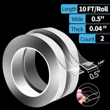 Art3d 2 Tomes, 3 m, Super Strong Double Sided Nano Tape Removable, Reusable #120