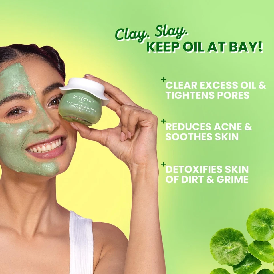 Dot & Key A cne Defence Green Clay Face Mask With Salicylic For Dark Spots85gm; - Image 4 of 4