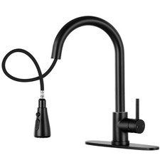 Matte Black Kitchen Faucet with Pull Down Sprayer, Kitchen Sink Faucet with S...