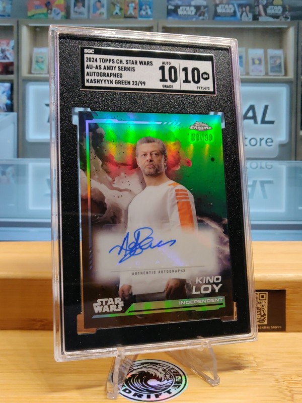 Gem 10 Andy Serkis/Kino Loy Star Wars Chrome Autograph Kashyyyk Green