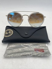 Ray-Ban Round Double Bridge RB3647N Gold Mirror Lens 51-22 Sunglasses