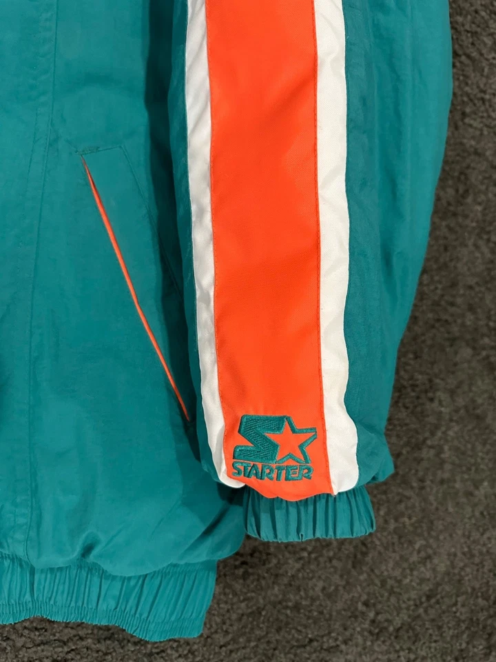Chaqueta De Colección Starter Pro Line L Para Hombres Talla NFL Miami Dolphins Abrigo Puffer Foto 4 de 4
