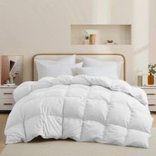 HOTEL Ultra Soft Cozy Sient Oversized Down Comforter, King or Queen Bed Blanket