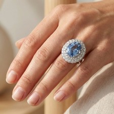 Sparkling Cornflower Blue Sapphire 9.80Ct 925 Sterling Silver Handmade Rings